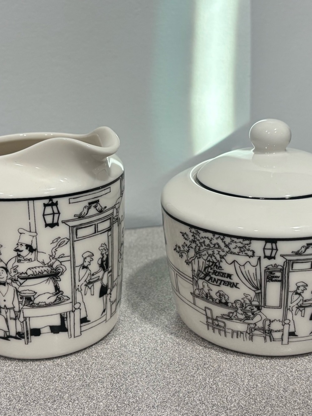 Noritake Le Restaurant Porcelain Sugar & Creamer Set